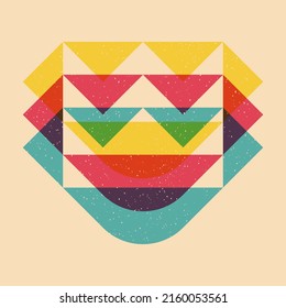 Geometric object  with riso print effect. Vector. Graphic element  for fabric, textile, clothing, wrapping paper, wallpaper, poster. Graphic element.  Perfect For your own decoration or design