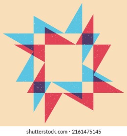 Geometric object  with riso print effect. Vector. Graphic element  for fabric, textile, clothing, wrapping paper, wallpaper, poster. Graphic element.  Perfect For your own decoration or design