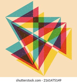 Geometric object  with riso print effect. Vector. Graphic element  for fabric, textile, clothing, wrapping paper, wallpaper, poster. Graphic element.  Perfect For your own decoration or design