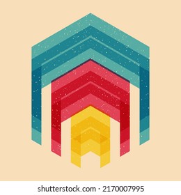 Geometric object  with riso print effect. Vector. Graphic element  for fabric, textile, clothing, wrapping paper, wallpaper, poster. Graphic element.  Perfect For your own decoration or design
