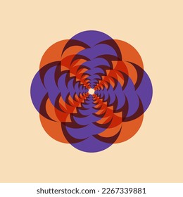 Geometric object  with riso print effect. Vector. Graphic element  for fabric, textile, clothing, wrapping paper, wallpaper, poster. Graphic element.  Perfect For your own decoration or design