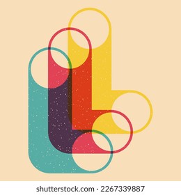 Geometric object  with riso print effect. Vector. Graphic element  for fabric, textile, clothing, wrapping paper, wallpaper, poster. Graphic element.  Perfect For your own decoration or design