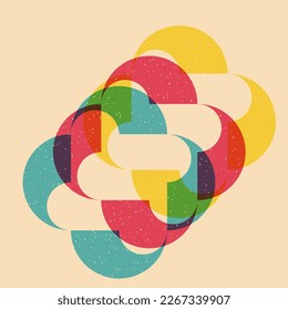 Geometric object  with riso print effect. Vector. Graphic element  for fabric, textile, clothing, wrapping paper, wallpaper, poster. Graphic element.  Perfect For your own decoration or design