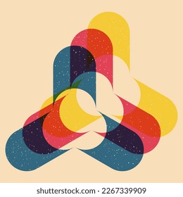 Geometric object  with riso print effect. Vector. Graphic element  for fabric, textile, clothing, wrapping paper, wallpaper, poster. Graphic element.  Perfect For your own decoration or design