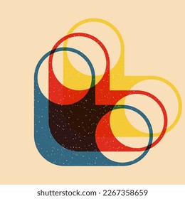 Geometric object  with riso print effect. Vector. Graphic element  for fabric, textile, clothing, wrapping paper, wallpaper, poster. Graphic element.  Perfect For your own decoration or design