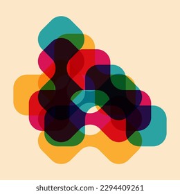 Geometric object  with riso print effect. Vector. Graphic element  for fabric, textile, clothing, wrapping paper, wallpaper, poster. Graphic element.  Perfect For your own decoration or design