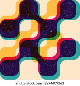 Geometric object  with riso print effect. Vector. Graphic element  for fabric, textile, clothing, wrapping paper, wallpaper, poster. Graphic element.  Perfect For your own decoration or design