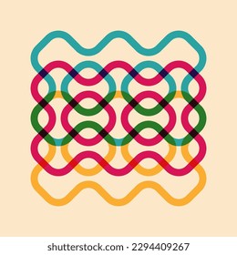 Geometric object  with riso print effect. Vector. Graphic element  for fabric, textile, clothing, wrapping paper, wallpaper, poster. Graphic element.  Perfect For your own decoration or design