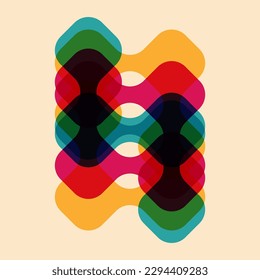 Geometric object  with riso print effect. Vector. Graphic element  for fabric, textile, clothing, wrapping paper, wallpaper, poster. Graphic element.  Perfect For your own decoration or design