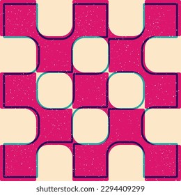 Geometric object  with riso print effect. Vector. Graphic element  for fabric, textile, clothing, wrapping paper, wallpaper, poster. Graphic element.  Perfect For your own decoration or design