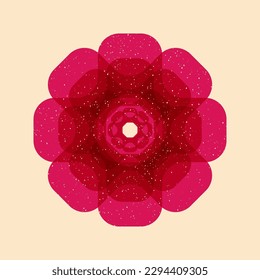 Geometric object  with riso print effect. Vector. Graphic element  for fabric, textile, clothing, wrapping paper, wallpaper, poster. Graphic element.  Perfect For your own decoration or design