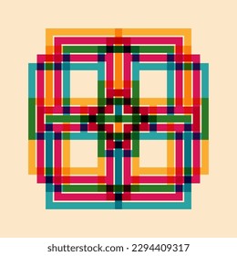 Geometric object  with riso print effect. Vector. Graphic element  for fabric, textile, clothing, wrapping paper, wallpaper, poster. Graphic element.  Perfect For your own decoration or design