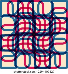 Geometric object  with riso print effect. Vector. Graphic element  for fabric, textile, clothing, wrapping paper, wallpaper, poster. Graphic element.  Perfect For your own decoration or design