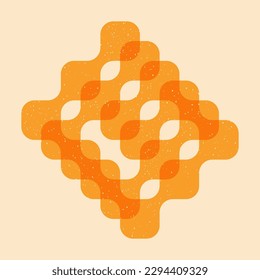 Geometric object  with riso print effect. Vector. Graphic element  for fabric, textile, clothing, wrapping paper, wallpaper, poster. Graphic element.  Perfect For your own decoration or design