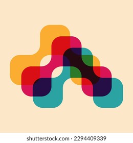 Geometric object  with riso print effect. Vector. Graphic element  for fabric, textile, clothing, wrapping paper, wallpaper, poster. Graphic element.  Perfect For your own decoration or design