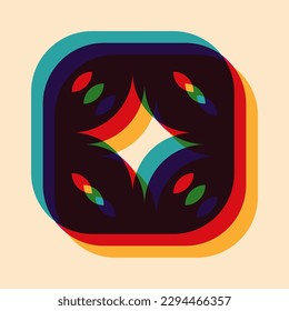Geometric object  with riso print effect. Vector. Graphic element  for fabric, textile, clothing, wrapping paper, wallpaper, poster. Graphic element.  Perfect For your own decoration or design