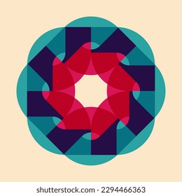 Geometric object  with riso print effect. Vector. Graphic element  for fabric, textile, clothing, wrapping paper, wallpaper, poster. Graphic element.  Perfect For your own decoration or design