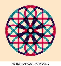 Geometric object  with riso print effect. Vector. Graphic element  for fabric, textile, clothing, wrapping paper, wallpaper, poster. Graphic element.  Perfect For your own decoration or design