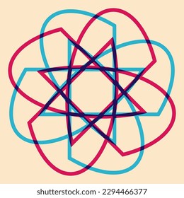 Geometric object  with riso print effect. Vector. Graphic element  for fabric, textile, clothing, wrapping paper, wallpaper, poster. Graphic element.  Perfect For your own decoration or design