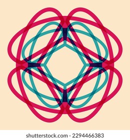 Geometric object  with riso print effect. Vector. Graphic element  for fabric, textile, clothing, wrapping paper, wallpaper, poster. Graphic element.  Perfect For your own decoration or design