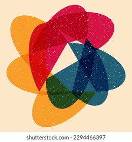 Geometric object  with riso print effect. Vector. Graphic element  for fabric, textile, clothing, wrapping paper, wallpaper, poster. Graphic element.  Perfect For your own decoration or design