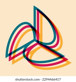 Geometric object  with riso print effect. Vector. Graphic element  for fabric, textile, clothing, wrapping paper, wallpaper, poster. Graphic element.  Perfect For your own decoration or design