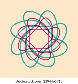 Geometric object  with riso print effect. Vector. Graphic element  for fabric, textile, clothing, wrapping paper, wallpaper, poster. Graphic element.  Perfect For your own decoration or design