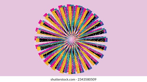 Geometric object with riso print effect. Vector. Graphic element for fabric, textile, clothing, wrapping paper, wallpaper, poster. Graphic element. Perfect For your own decoration or design