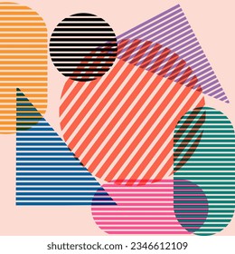 Geometric object with riso print effect. Vector. Graphic element for fabric, textile, clothing, wrapping paper, wallpaper, poster. Graphic element. Perfect For your own decoration,SHOTLISTretro design