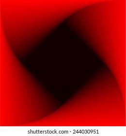 geometric object of rotation the square, filled with red gradient effect