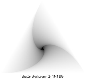 geometric object of rotation the triangle, filled with  gradient effect