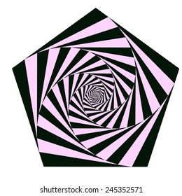 geometric object of spiral motion elements pink and black colors, vector illustration, art logo design element