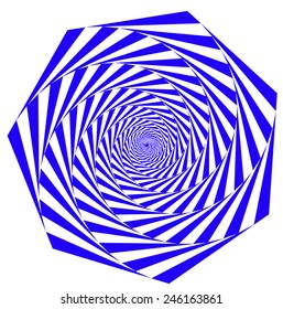 geometric object of spiral motion elements  blue color , vector illustration