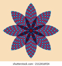 Geometric object  withe riso print effect. Vector. Graphic element  for fabric, textile, clothing, wrapping paper, wallpaper, poster. Graphic element.  Perfect For your own decoration or design