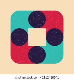 Geometric object  withe riso print effect. Vector. Graphic element  for fabric, textile, clothing, wrapping paper, wallpaper, poster. Graphic element.  Perfect For your own decoration or design