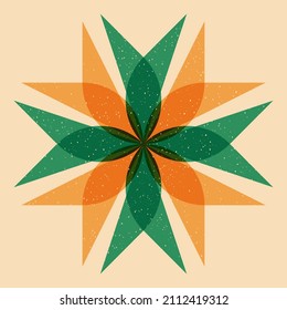Geometric object  withe riso print effect. Vector. Graphic element  for fabric, textile, clothing, wrapping paper, wallpaper, poster. Graphic element.  Perfect For your own decoration or design