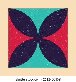Geometric object  withe riso print effect. Vector. Graphic element  for fabric, textile, clothing, wrapping paper, wallpaper, poster. Graphic element.  Perfect For your own decoration or design