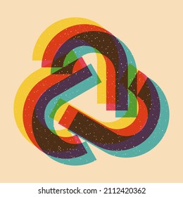 Geometric object  withe riso print effect. Vector. Graphic element  for fabric, textile, clothing, wrapping paper, wallpaper, poster. Graphic element.  Perfect For your own decoration or design
