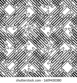 Geometric objects in line-art style. Abstract geometric pattern. Pattern can be used for wallpaper, cover fills, web page background, surface textures, textile fabric. Vector linen texture.
