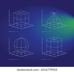 geometric objects in vector in the form of icons