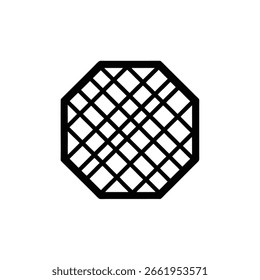Icono geométrico de la rejilla del octágono aislado en el fondo blanco