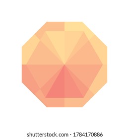 Geometrisches Oktagon- und Hexagonformsymbol auf weißem Hintergrund, flacher Stil, Vektorgrafik