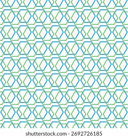 Patrón de octágono geométrico en azul y verde