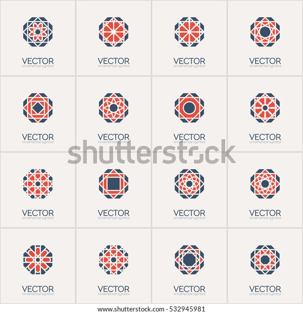 Geometric Octagonal Logo Template Set Vector Stock Vector (Royalty Free ...