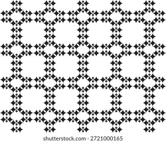 Textura De Padrão Ogee Geométrico Com Forma De Estrela De Diamante. Moderno Padrão de Inteligência Artificial Contínua com Estrela Negra e Ornamentos Círculo no Fundo Branco. Papéis de parede, têxteis e ilustrações vetoriais.