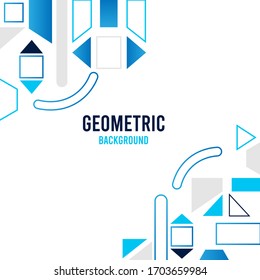 Geometric old and light blue shape,  rectangle, triangle, gray, trapezium