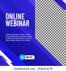 Geometric Online Webinar Social Media Post Banner Template - Premium Vector