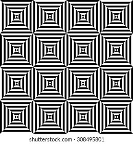 geometric optical art with black and white