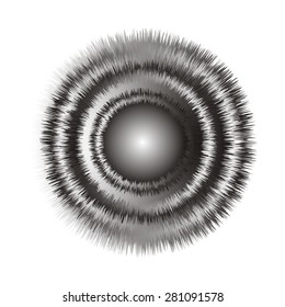 Geometric optical illusion 3d black and white circle on a white background. Vector illustration