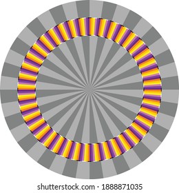 Geometric optical illusion. Color circle psychedelic pattern.